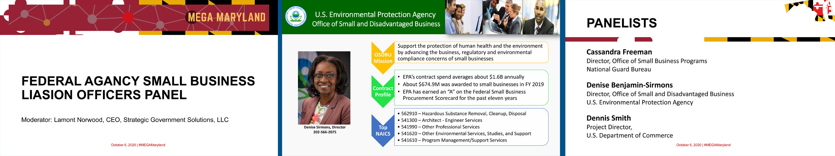 Strategic Government Solutions LLC (SGS) moderated the Federal small business panel at the 2020 Mega Maryland Small Business Conference